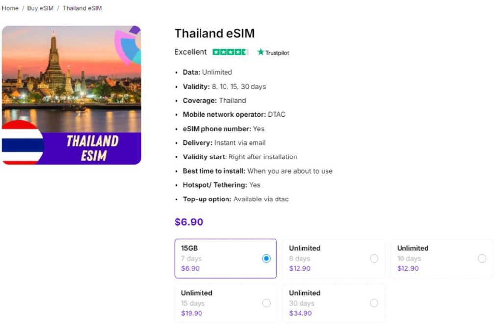 Thailand eSIM - Alternative for Thailand SIM card